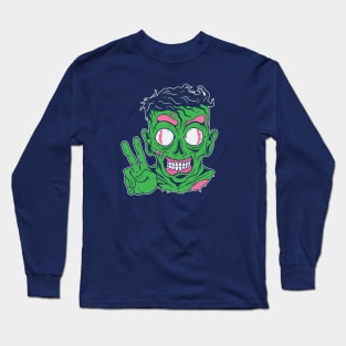 Funny Zombie Monster Cartoon Long Sleeve T-Shirt